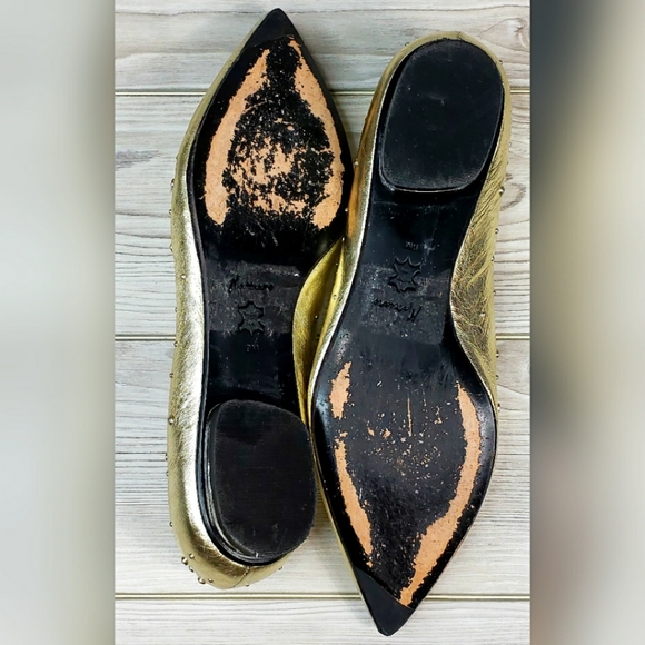 Vintage Georges Marciano Gold Flats SZ 9 - Picture 5 of 5